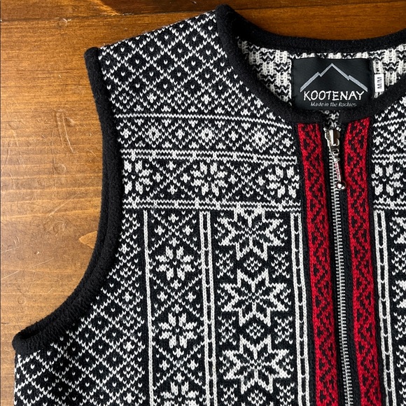 Kootenay Fair Isle Zipped Wool Vest Sz M - Picture 4 of 14